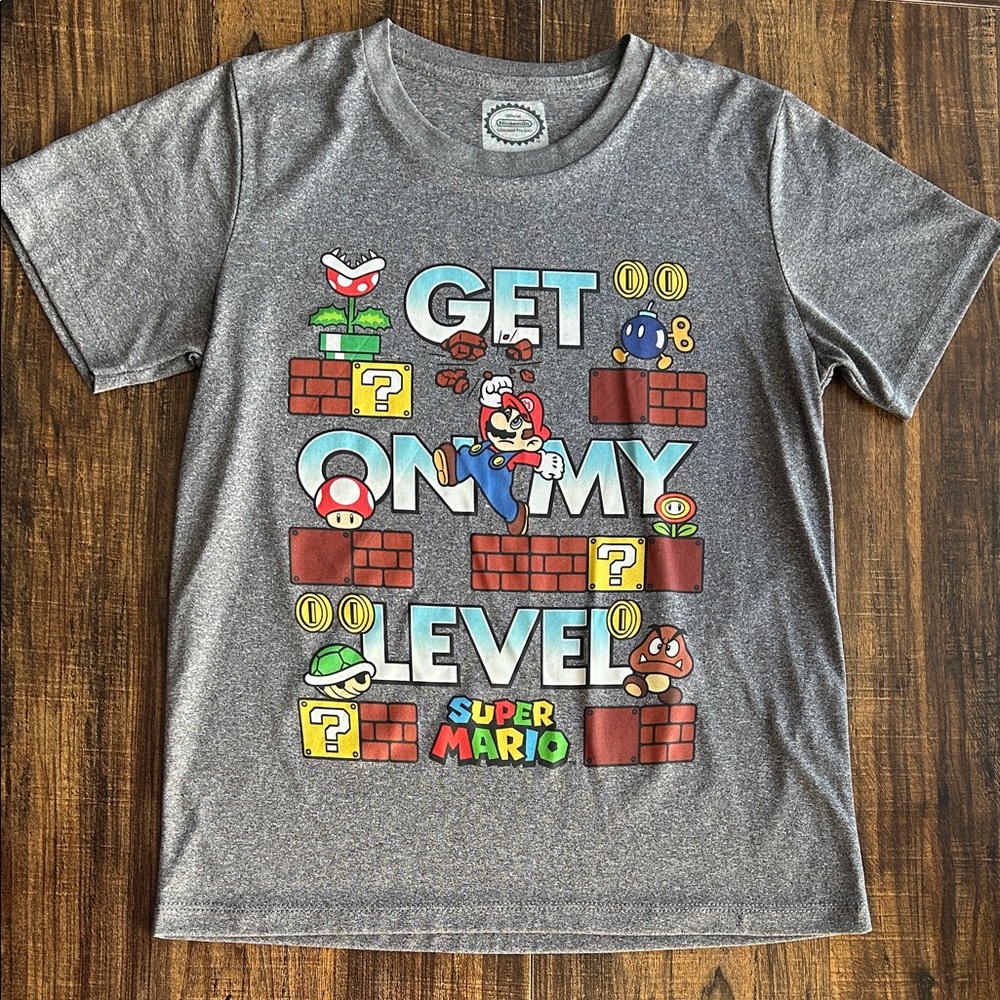Nintendo Super Mario Gray Kids T-Shirt